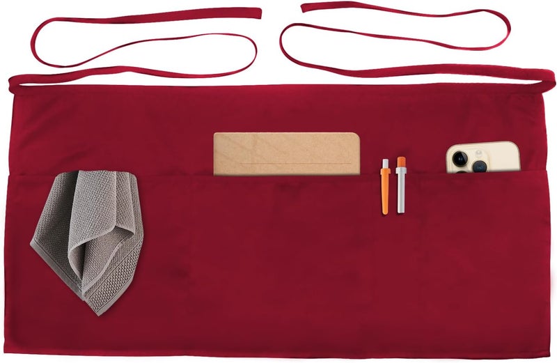 Xeoxarel Aprons with 4 Pockets (Available in 3 Pack / 7 Pack) 23.5'' X 11.5'' - Image 1